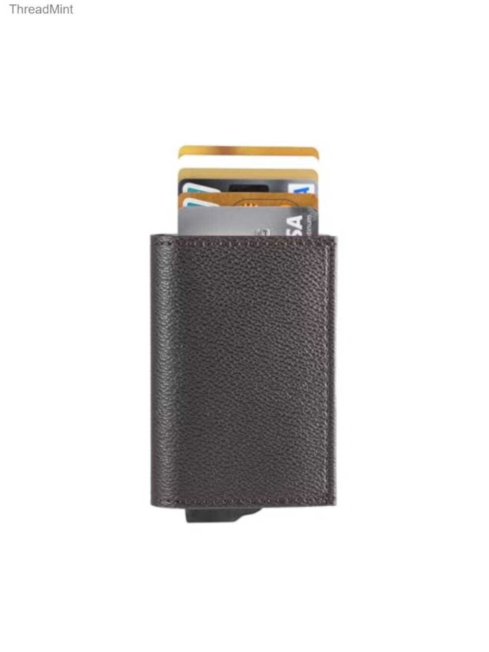 Slim RFID Pop Up Wallet Faux Leather Aluminum Card Holder Minimalist EDC